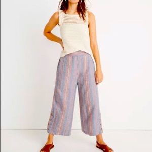 Madewell side-button Huston pull-on crop pants in rainbow - size medium